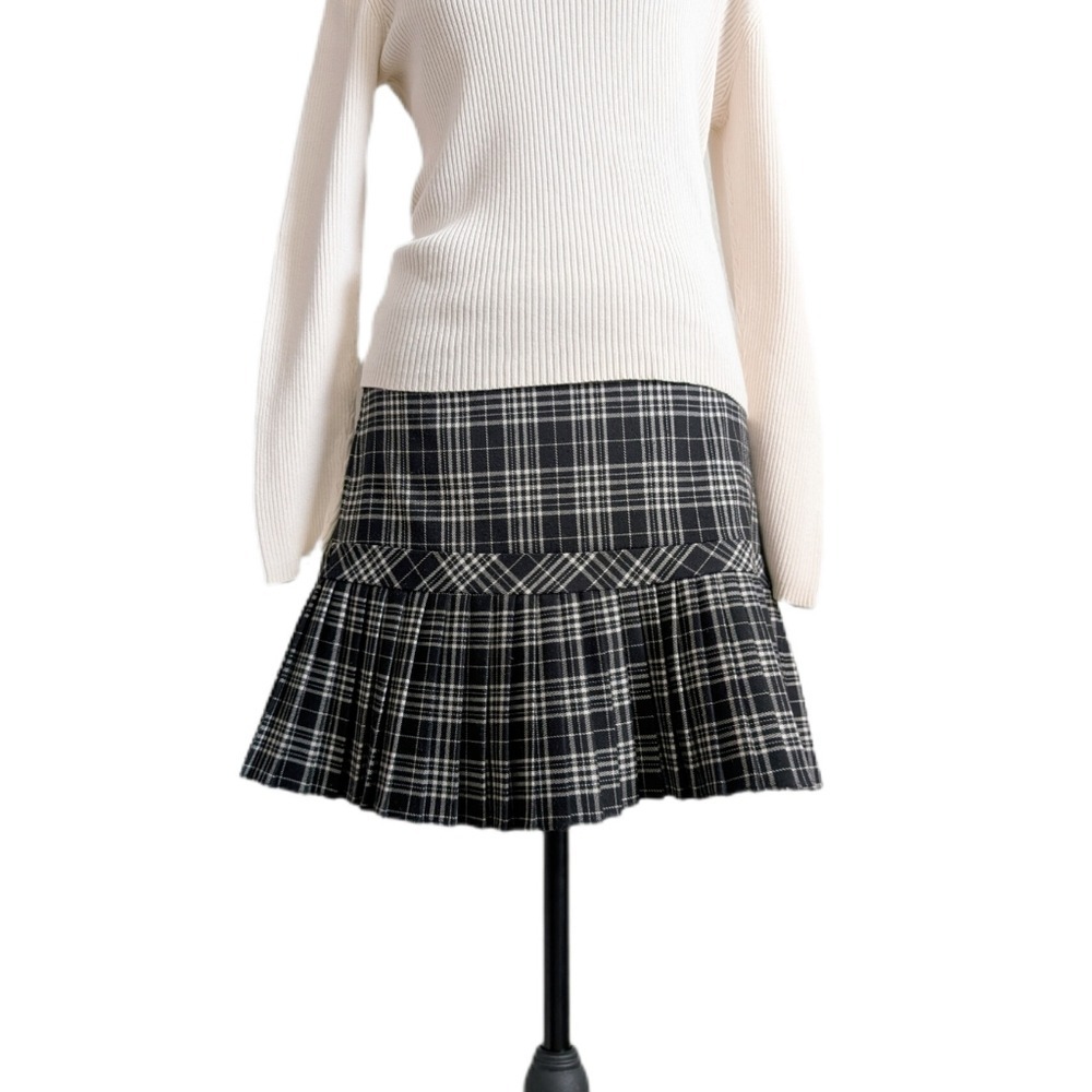 Necessary Objects Black Plaid Mini Skirt